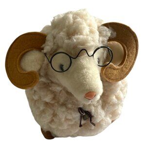 Vintage 1981 Charm Co Japan Plush Ram Sheep Stuffed Animal Wooly Realistic 12.5"